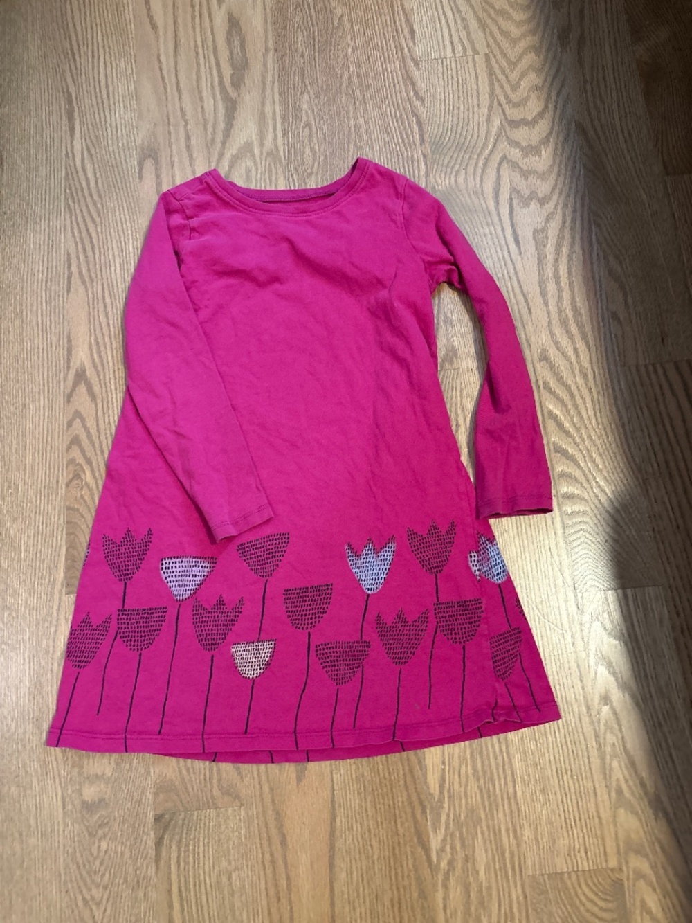 Tea Girls’ pink long pajama shirt flowers